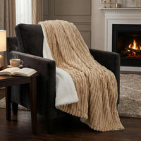 Faux Fur Throw Blanket - 60x70-Inch Twin Blanket for Couch view 1
