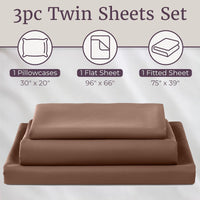 3-Piece Brushed Microfiber Twin Sheet Set, Purple view 84