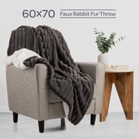 Faux Fur Throw Blanket - 60x70-Inch Twin Blanket for Couch view 15