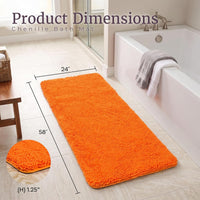 Bath Mat - 58x24-Inch Bathroom Runner with Non-Slip Backing, Orange view 2