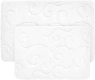 Bathroom Rug Set of 2, White