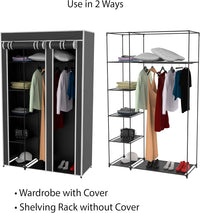 Portable Closet - Freestanding Covered Garment Rack Wardrobe view 4