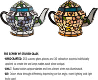 Teapot Lamp-Tiffany Style Stained Glass Table or Desk Light view 4