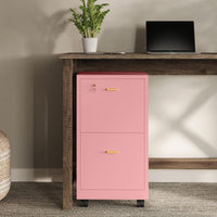 2-Drawer Wooden File Cabinet with Lock, Black, 16" x 27" view 13