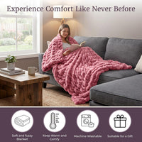 Oversized Ruched Faux Fur Blanket view 24