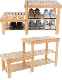 2-Tier Bamboo Shoe Rack/Bench view 16