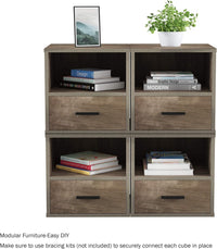 Side Table with Storage, (L) 15.75" x (W) 16.25" x (H) 15.75" view 2