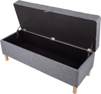 Storage Ottoman - Tweed Polyester Footrest or Bench Organizer view 3
