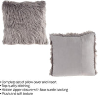 18" Plush Pillow - Luxury Square Accent Pillow Insert and Shag view 4