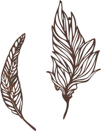 Wall Decor-Set of Two Metal Feather Hanging Wall Art Laser Cut view 6