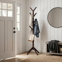 Freestanding 8-Arm Coat Rack Tree Stand (Espresso Brown) view 6