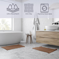 Bathroom Rugs - 2-Piece Waffle Bath Mat Set for Boho Bathroom view 8