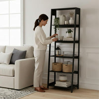 5-Tier Ladder Bookshelf, (L) 23.5" x (W) 16.5" x (H) 71" view 4