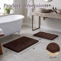 2 Piece Bathroom Rug Set, Chocolate view 2