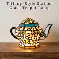 Tiffany Style Teapot Lamp, 10.5" x 7" view 3