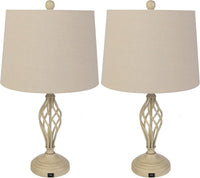 Set of 2 Table Lamps - Modern Lamps with USB Charging Ports view 1