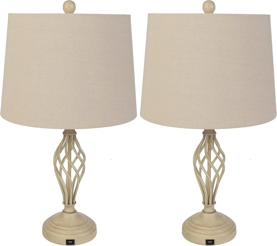 Set of 2 Table Lamps - Modern Lamps with USB Charging Ports &mdash; Lavish Home