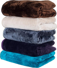 Solid Soft Heavy Thick Plush Mink Blanket 8 Pound - Beige view 3