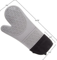 Silicone Oven Mitts - Extra Long Professional Quality Heat, cotton view 2