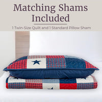 Full/Queen Caroline Patriotic Quilt Set, 3-Piece-Set view 8