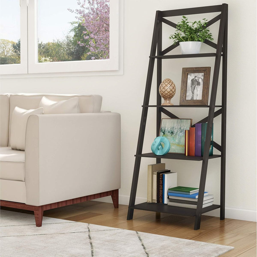4-Tier Ladder Bookshelf, Black &mdash; Lavish Home