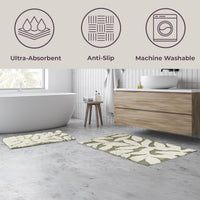 Bathroom Rug Set, Sage Green, 2-Piece-Set, 35"x22"/25"x18" view 3