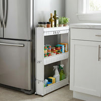 3 Tier Shelf Rolling Cart, 5"x19.5"x28" view 3