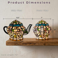 Tiffany Style Teapot Lamp, 10.5" x 7" view 2