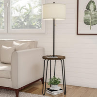 Floor Lamp with Table, (L) 17” x (W) 17” x (H) 59” view 1