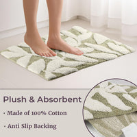 Bathroom Rug Set, Sage Green, 2-Piece-Set, 35"x22"/25"x18" view 2