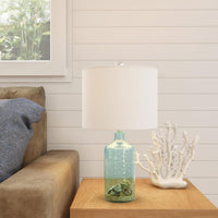 Table Lamp - Clear Glass Lamp with Open Base, LED Bulb view 15