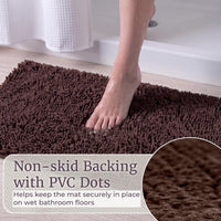 2 Piece Bathroom Rug Set, Chocolate view 4