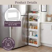 3 Tier Shelf Rolling Cart, White view 15