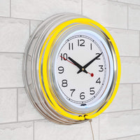 Neon Wall Clock- 14" Round, Double Light Ring, Dual Power view 5