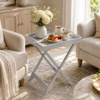 End Folding Modern Minimalist Wooden Contemporary Side Table view 8