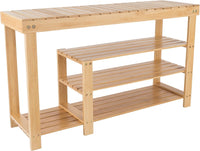 Shoe Storage Bench - 3-Tier Bamboo Shoe Rack view 1