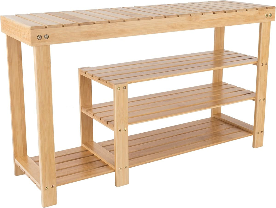 Shoe Storage Bench - 3-Tier Bamboo Shoe Rack &mdash; Lavish Home