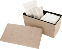 Folding Storage Ottoman - Tufted Footrest, Linen Chest view 21