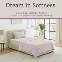 3-Piece Brushed Microfiber Twin Sheet Set, Purple view 14