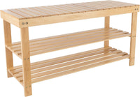 2-Tier Bamboo Shoe Rack/Bench view 1