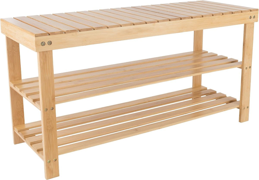 2-Tier Bamboo Shoe Rack/Bench &mdash; Lavish Home