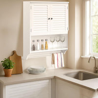 Wall Mounted Kitchen Storage Cabinet, White, 23.8" x 29.5" view 2