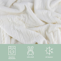 Cable Knit Throw Blanket for Couch, Sofa, or Bed view 3
