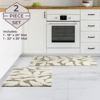 Bathroom Rug Set, Sage Green, 2-Piece-Set, 35"x22"/25"x18" view 4