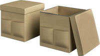 Set of 2 Ottomans with Storage Pockets view 6