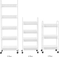 4-Tiered Narrow Rolling Storage Shelves view 4