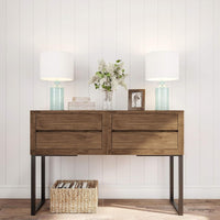 Table Lamp - Clear Glass Lamp with Open Base, LED Bulb view 4