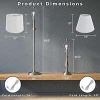 Brushed Steel Table Lamps, Silver view 8