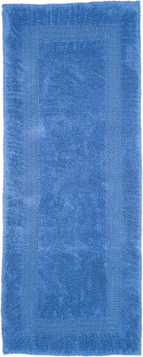 Bath Mat - 60x24-Inch Plush Cotton Bathroom Runner, Blue &mdash; Lavish Home