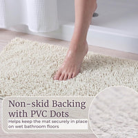 2 Piece Memory Foam Shag Bath Mat - White, 32"x21"x1.25" view 4